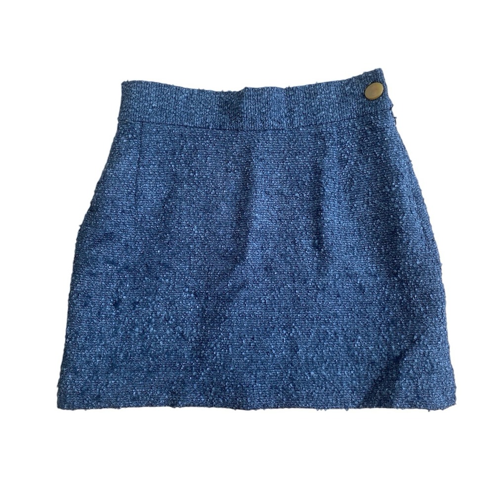 Vivienne Westwood Red Label Skirt Womens Size 42 Wool Blend Logo Button Gray